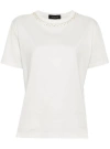 Fabiana Filippi Short Sleeve T-shirt With Delicate Embellishments In White