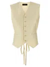 Fabiana Filippi Silk Vest With Adjustable Tie Back In White