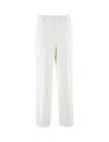Fabiana Filippi White Trousers With Bright Embroidery In White
