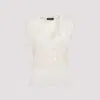 Fabiana Filippi V-neck Vanilla White Virgin Wool Vest In White