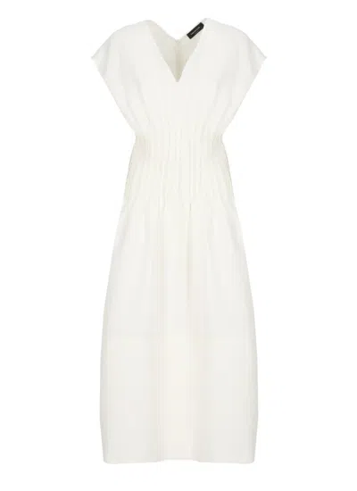 Fabiana Filippi White Viscose And Linen Dress