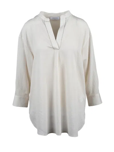 Fabiana Filippi White Viscose Polyamide Cotton Women Blouse In Neutral