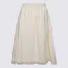 Fabiana Filippi Sheer Overlay Elastic Waistband Midi Skirt