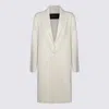 Fabiana Filippi White Wool Coat In Yellow