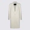 Fabiana Filippi White Wool Coat In Yellow
