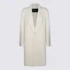 Fabiana Filippi White Wool Coat In Yellow