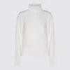 Fabiana Filippi Sequin Embellished Turtleneck Knitwear Top In White