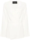 Fabiana Filippi No-lapels Wrap Blazer In White