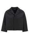 Fabiana Filippi Silk Blend Wide Blazer With V-neck Collar
