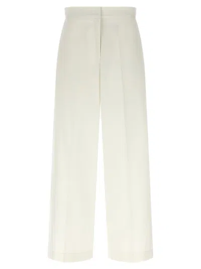 Fabiana Filippi Wide Cotton Trousers Pants In White