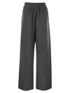 Fabiana Filippi Wide Flannel Trousers In Grey