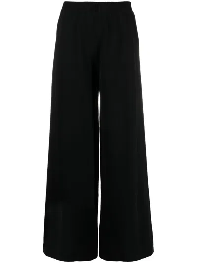 Fabiana Filippi Wide-leg Cotton Trousers In Black