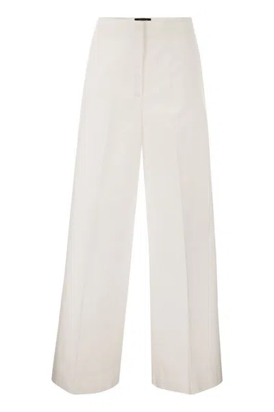 Fabiana Filippi Wide Cotton Trousers In White
