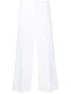 Shop Fabiana Filippi Wide Leg Cotton Trousers In White
