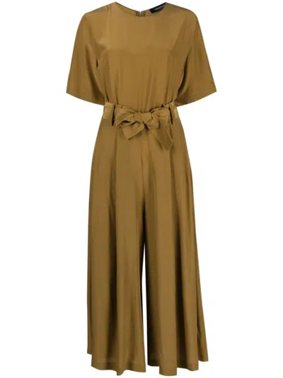 Fabiana Filippi Wide-leg Dress With Round Neckline In Brown