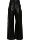 Fabiana Filippi Wide-leg Leather Trousers In 黑色