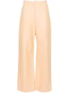 Fabiana Filippi Wide-leg Leather Trousers In Neutrals