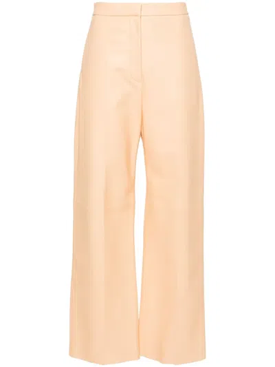 Fabiana Filippi Wide-leg Leather Trousers In Neutrals