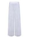 Fabiana Filippi Grey Silk Taffeta Trousers In White