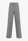 Fabiana Filippi Wide-leg Trousers With Clean Waistband And Subtle Pleats In Gray