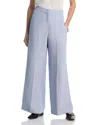 Fabiana Filippi Viscose-linen Straight Trousers In Lavender