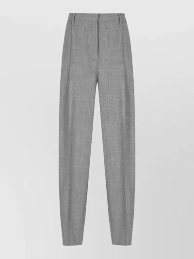 Fabiana Filippi Wide Leg Pleated Trousers Light Point Detail In Gray