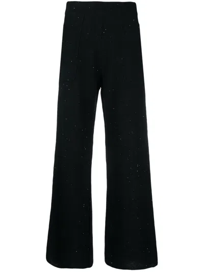 Fabiana Filippi Wide-leg Sequin-embellished Trousers In Black