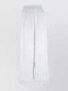 Fabiana Filippi Wide Leg Sheer Fabric Trousers With Elastic Waistband In Gray