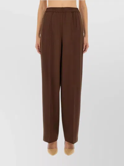 Fabiana Filippi Wide Leg Trousers Full Length In Brown