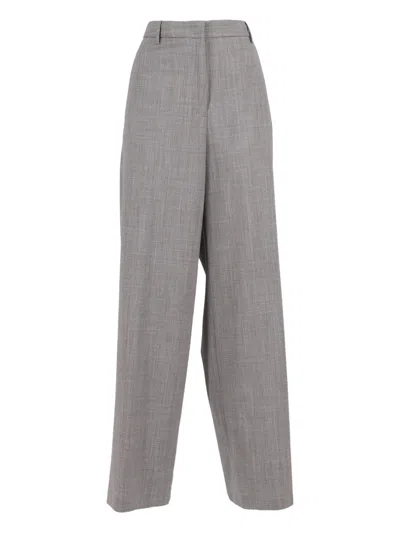 Fabiana Filippi Wide-leg Ankle-length Trousers In Gray
