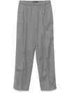 Fabiana Filippi Woolen Fabric Straight Leg Trousers With Elastic Waistband In Melange Rock
