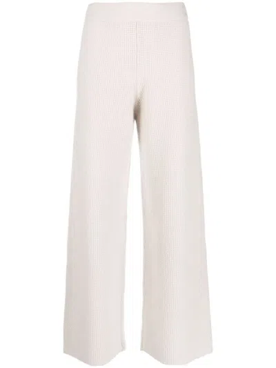 Fabiana Filippi Wide-leg Trousers In Textured Fabric In Neutral