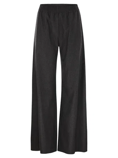 Fabiana Filippi Wide-leg Trousers In Virgin Wool In Black