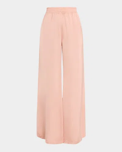 Fabiana Filippi Wide-leg Viscose Satin Trousers In Light/pastel