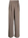 Fabiana Filippi Women's Wide Leg Wool Trousers In Brown
