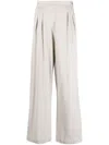 Fabiana Filippi Wide Leg Wool Trousers In Gray