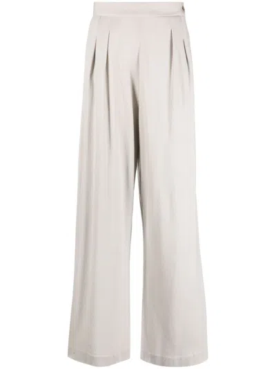 Fabiana Filippi Wide Leg Wool Trousers In Gray