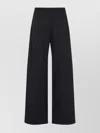 Fabiana Filippi Wide Leg Wool Trousers With Elasticated Waistband In Black