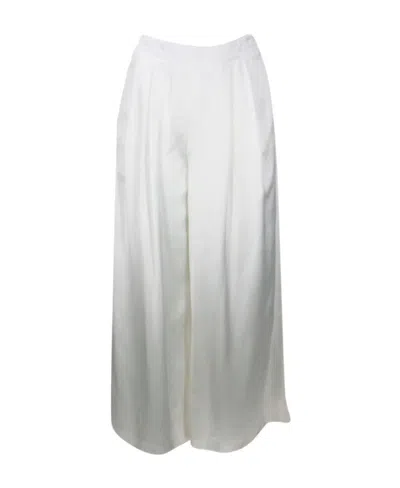 Fabiana Filippi Wide-legged Casual Pants With Elastic Edges In White