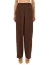 Fabiana Filippi Elastic-waist Side-seam Trousers In Brown