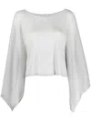 Fabiana Filippi Metallic Fine-knit Cape Top In Silber