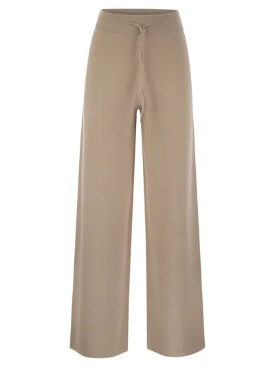 FABIANA FILIPPI FABIANA FILIPPI WIDE TROUSERS IN ORGANIC COTTON AND LUREX