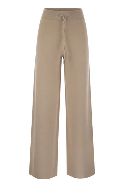 FABIANA FILIPPI FABIANA FILIPPI WIDE TROUSERS IN ORGANIC COTTON AND LUREX