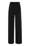 Fabiana Filippi Wide Trousers In Organic Cotton And Lurex In Black