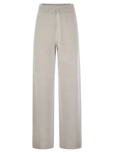 FABIANA FILIPPI WIDE TROUSERS IN ORGANIC COTTON AND LUREX
