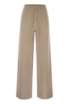 Fabiana Filippi Wide Trousers In Organic Cotton And Lurex In Powder Pink