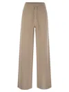 Fabiana Filippi Wide Trousers In Organic Cotton And Lurex In Powder Pink