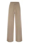 Fabiana Filippi Wide Trousers In Organic Cotton And Lurex In Powder Pink