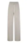 Fabiana Filippi Wide Trousers In Organic Cotton And Lurex In White