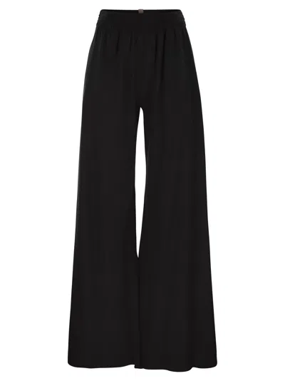 FABIANA FILIPPI WIDE TROUSERS IN VISCOSE AND WOOL